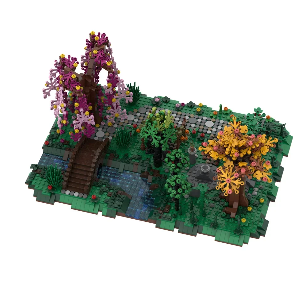 Gobricks MOC Druid Grove Bricks Model Druid House Grove Building Blocks Garden Grassland Flowers Plants Trees Zabawki dla dzieci Prezent