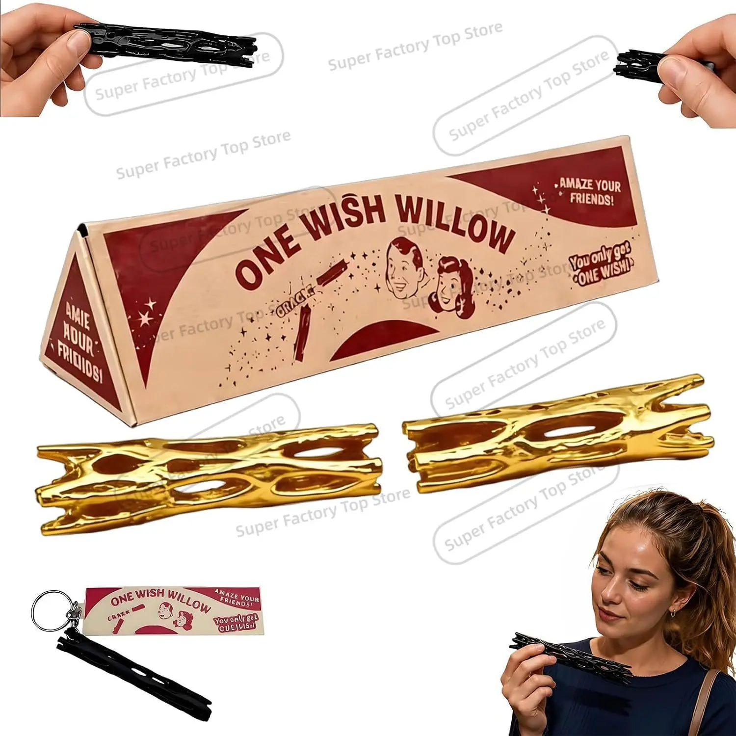One Wish Willow Stick with Box,Magic Lucky Charm Collectible for Good Fortune, Birthday Gifts