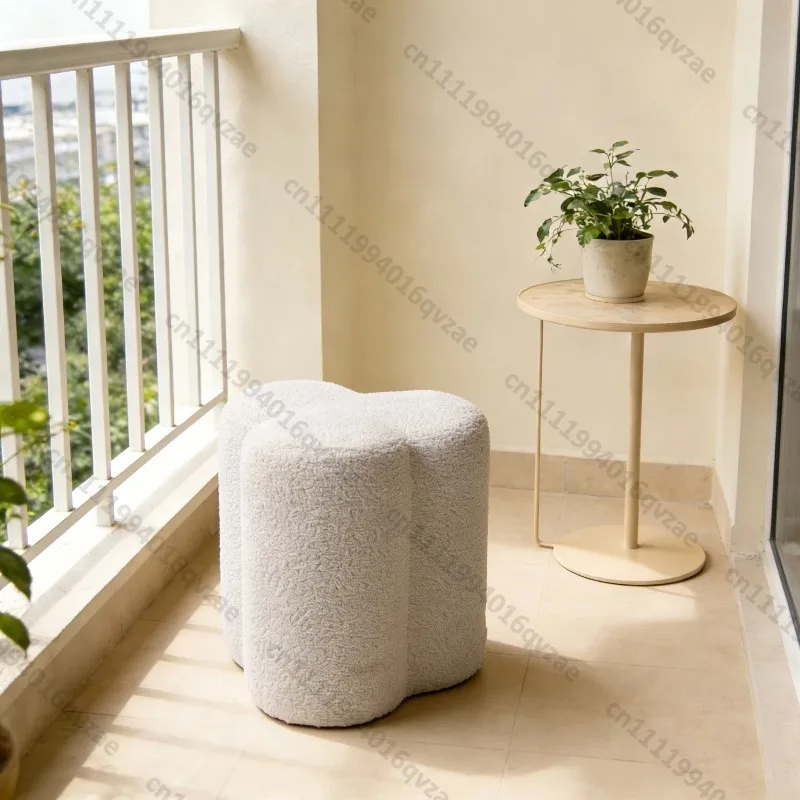 Modern Style Square Cushion Stool, Comfortable Fabric Footstool, Modern Style Shoe Stool for Bedroom Hotel