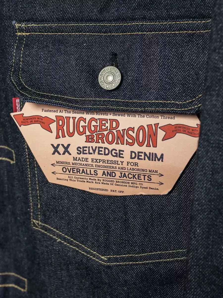 Rugged Bronson 46806XX Selvedge Raw Denim Jacket Type I Jean Outerwear Men 506XX