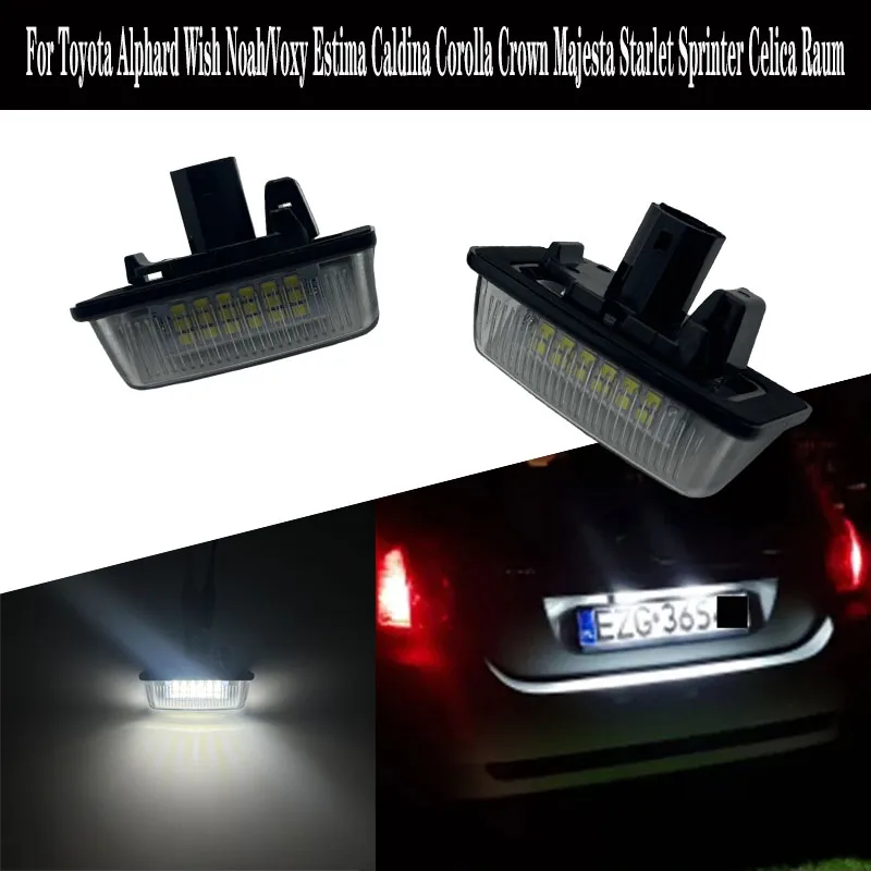 For Toyota Alphard Wish Noah/Voxy Estima Caldina Corolla Crown Majesta Starlet Sprinter Celica Raum LED License Plate Light