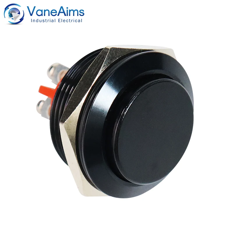 1pcs 22mm Metal Push Button Waterproof IP65 Momentary Self-reset Dome Flat High Round Panel Electric Switch 1NC without Fixation