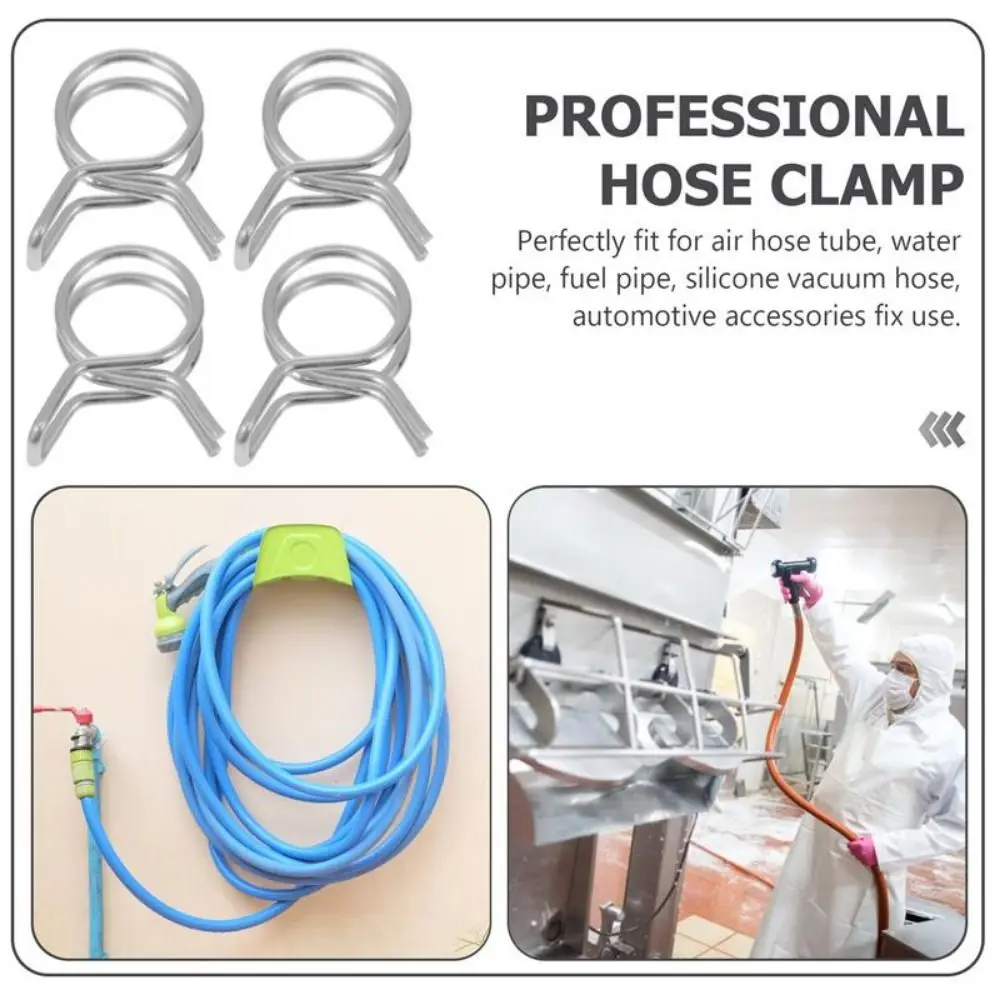 10Pcs/set Spring Clips Hose Clamp Fuel Line Assortment Kit Pipe Clips Sealing 304 Stainless Steel Tube Spring Clips