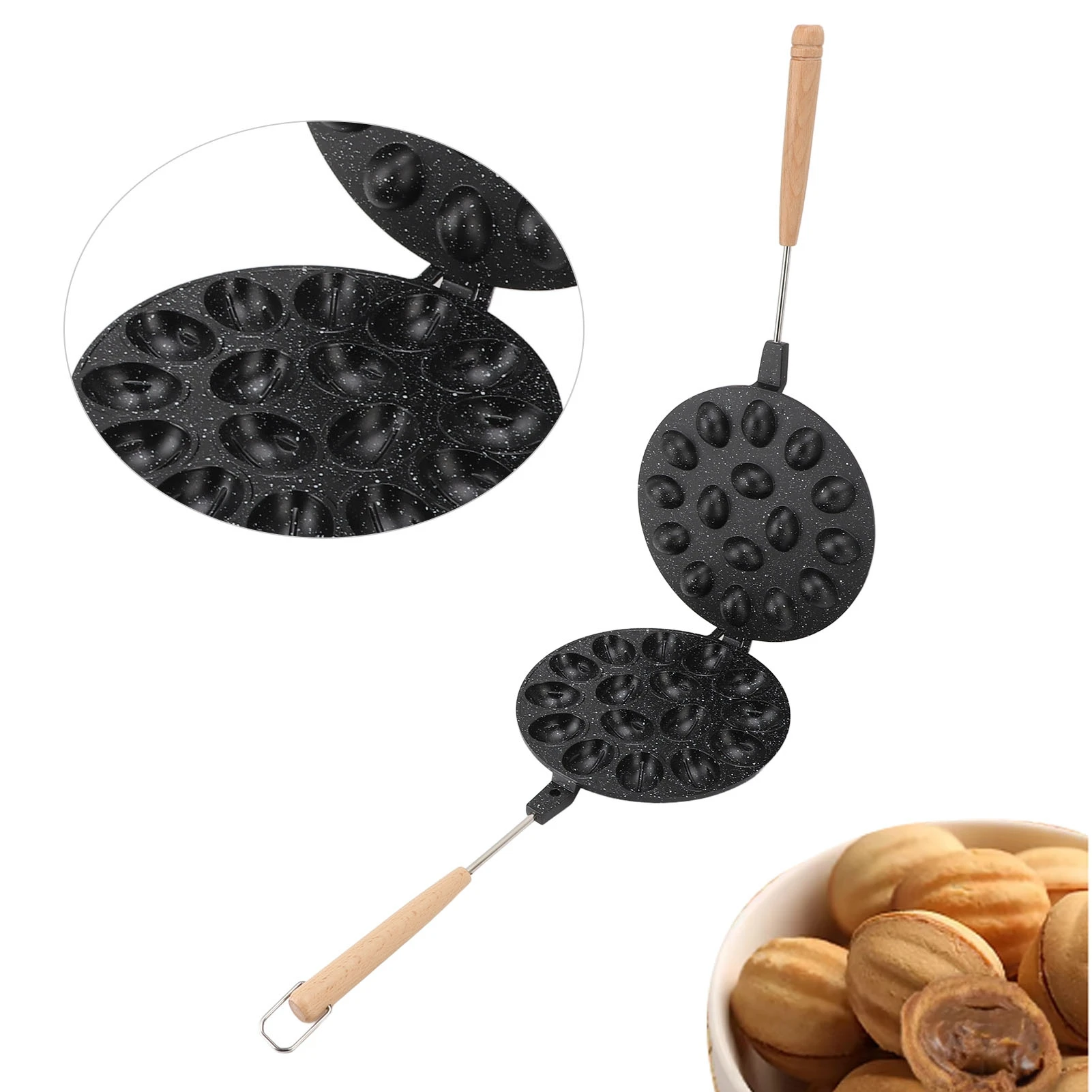 

Aluminum Alloy Cookie Moulding 16 Hole Non Stick Oval Shaped Cookie Moulding Maker for Home Bakery