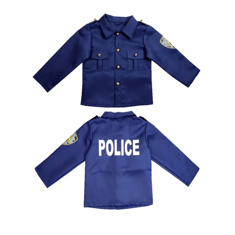 Costume de police de New York pour enfants, ensemble de vêtements de policier, cosplay de police, fête de carnaval, garçons et filles, 3 à 9 ans, GelBS92