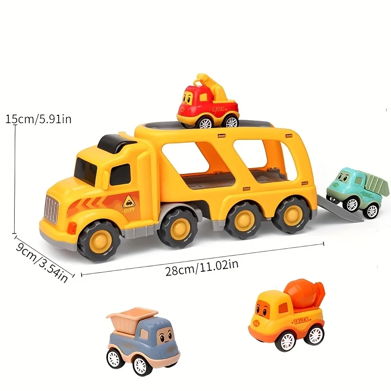 TEMI Die-casting Transport Truck Toy Car Engineering Vehicle Mixer Transport Truck Model Set Children\'s Education Boy Toy