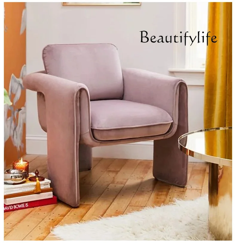 

Italian Minimalist Velvet Single-Seat Sofa Chair Designer Model Light Luxury Exhibition Hall Villa Leisure Chair