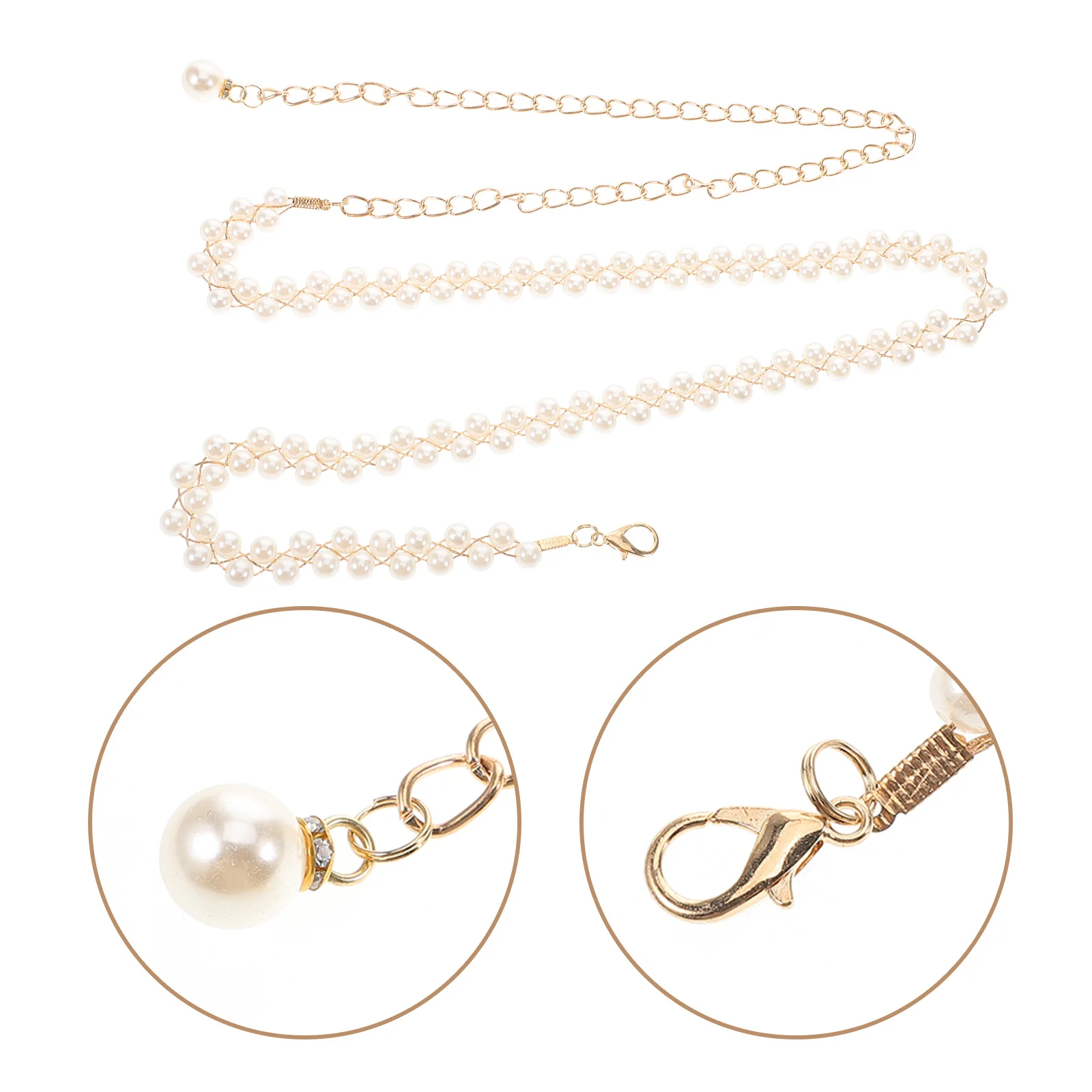 

Faux Pearl Waist Chain for Women Adjustable Elegant Body Chain Belt Fashionable Dress Accessory for Beach Party Wedding Festival