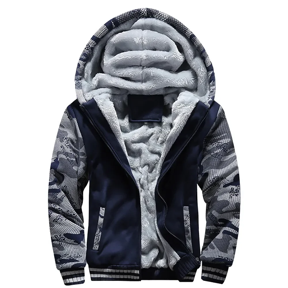 

Men's Jacket Camouflage Thicken Winter Jackets for Men Fleece Long Sleeve Coat Man Casual Hoodies Streetwear Men's Coats