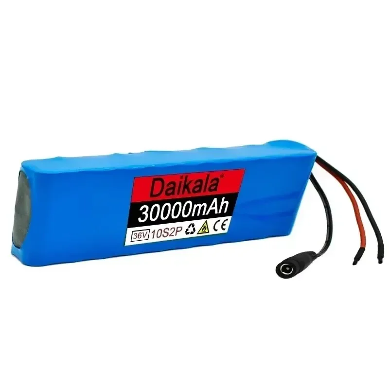 18650 36V30000mAh Rechargeable Lithium Ion Battery 10S2P 42V 500W, Used for Bicycles, Scooters Electric Motorcycle+free Shipping