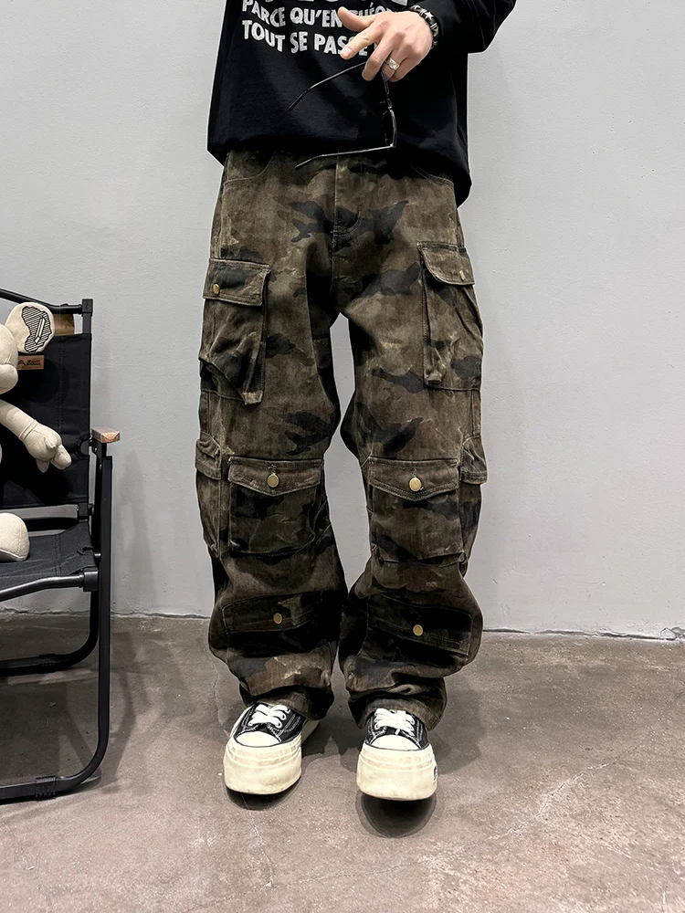 

American Sle Street Camouflage Tactical Men's Women's Long Pants CleanFit Workwear Waed Straight Leg Casual Trousers
