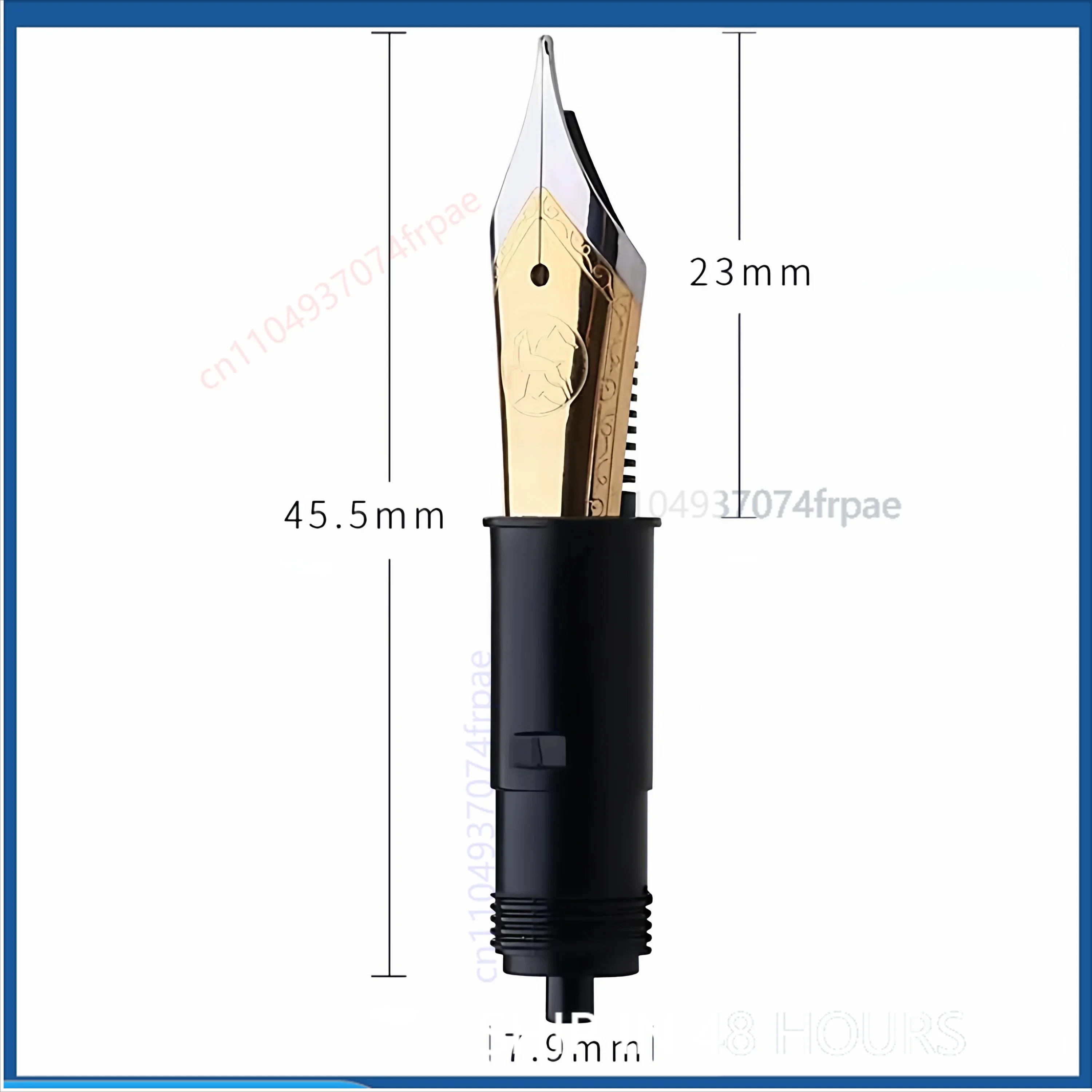 For BOCK NO.6 Fountain Pen Nib Assembly Two-Tone Finish EF/F/M Universal Nib For Pen Cocktail Modification Stationery Parts