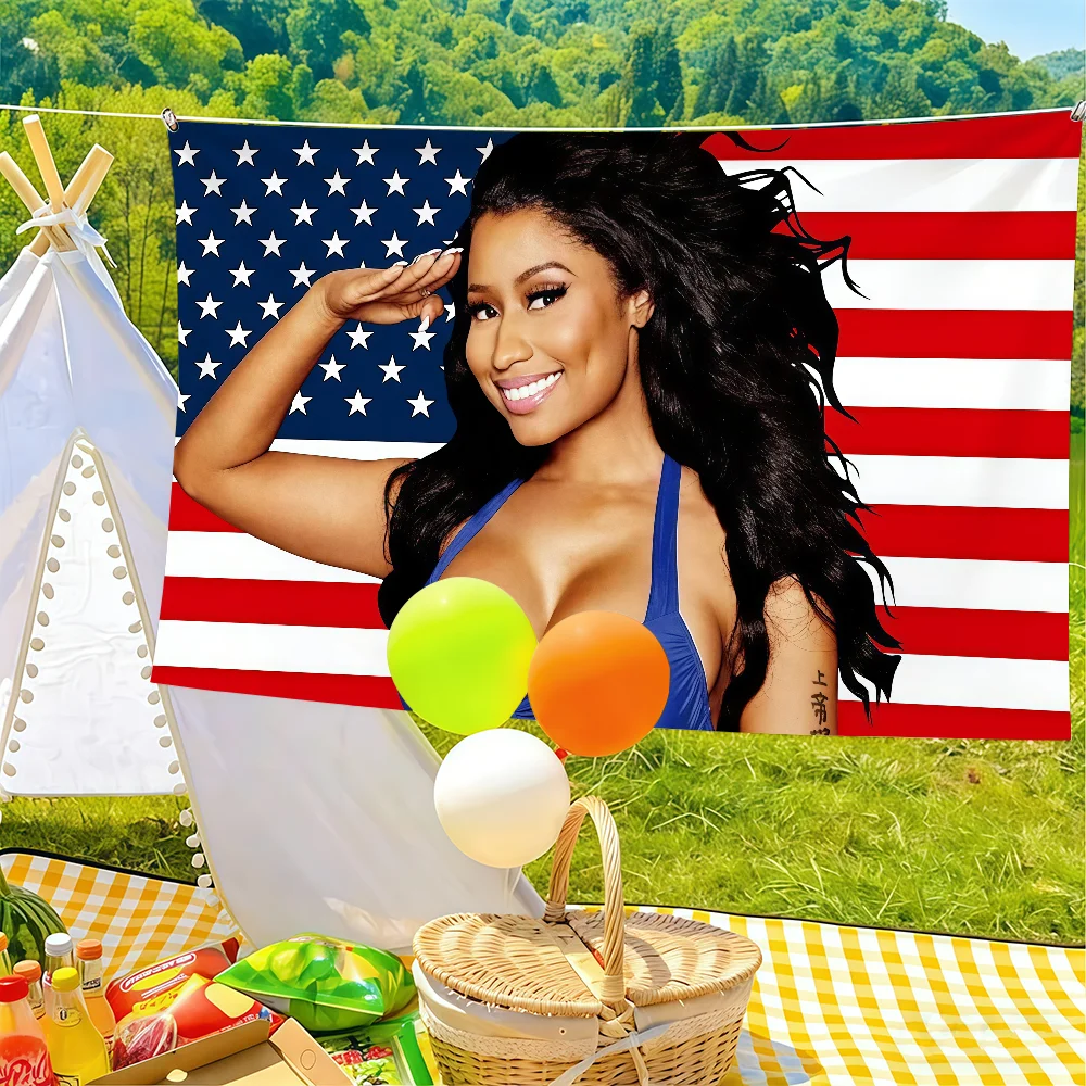 Tobago Rapper N-nicki Minaj Flag Suitable For Birthday Parties Living Room Bedroom And Outdoor Camping Decorations