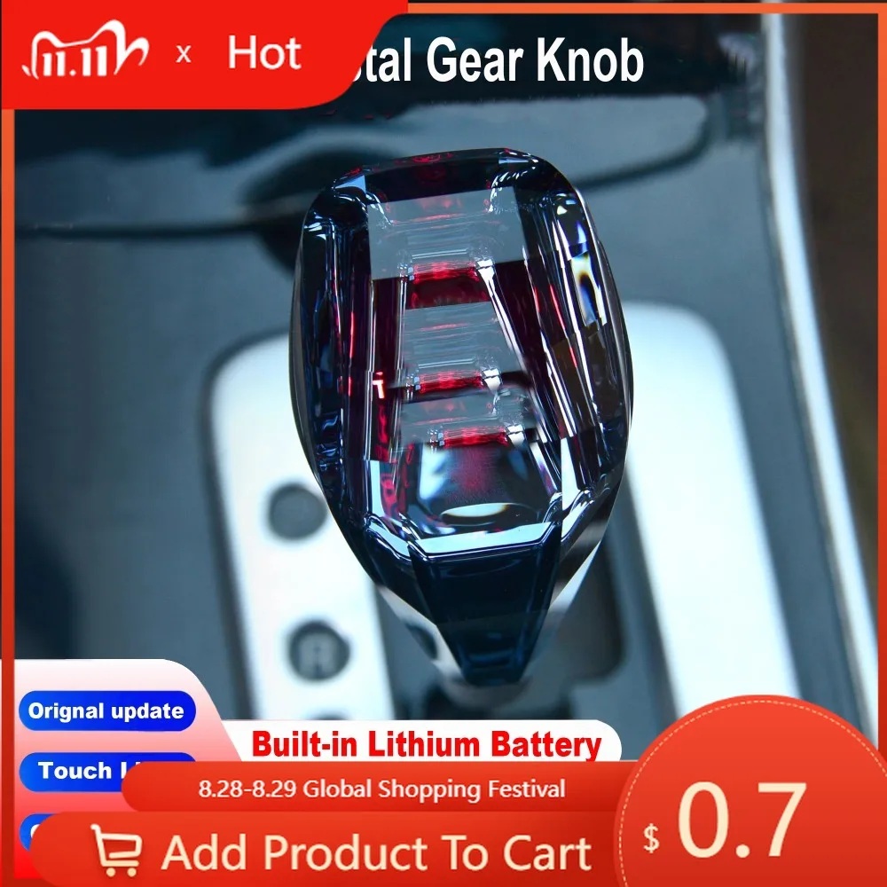 

Fot Toyota 2026 Новый любой логотип в наличии Хрустальная ручка переключения передач Светодиодная головка для Toyota для Lexus для Hyundai для Mitsubishi f