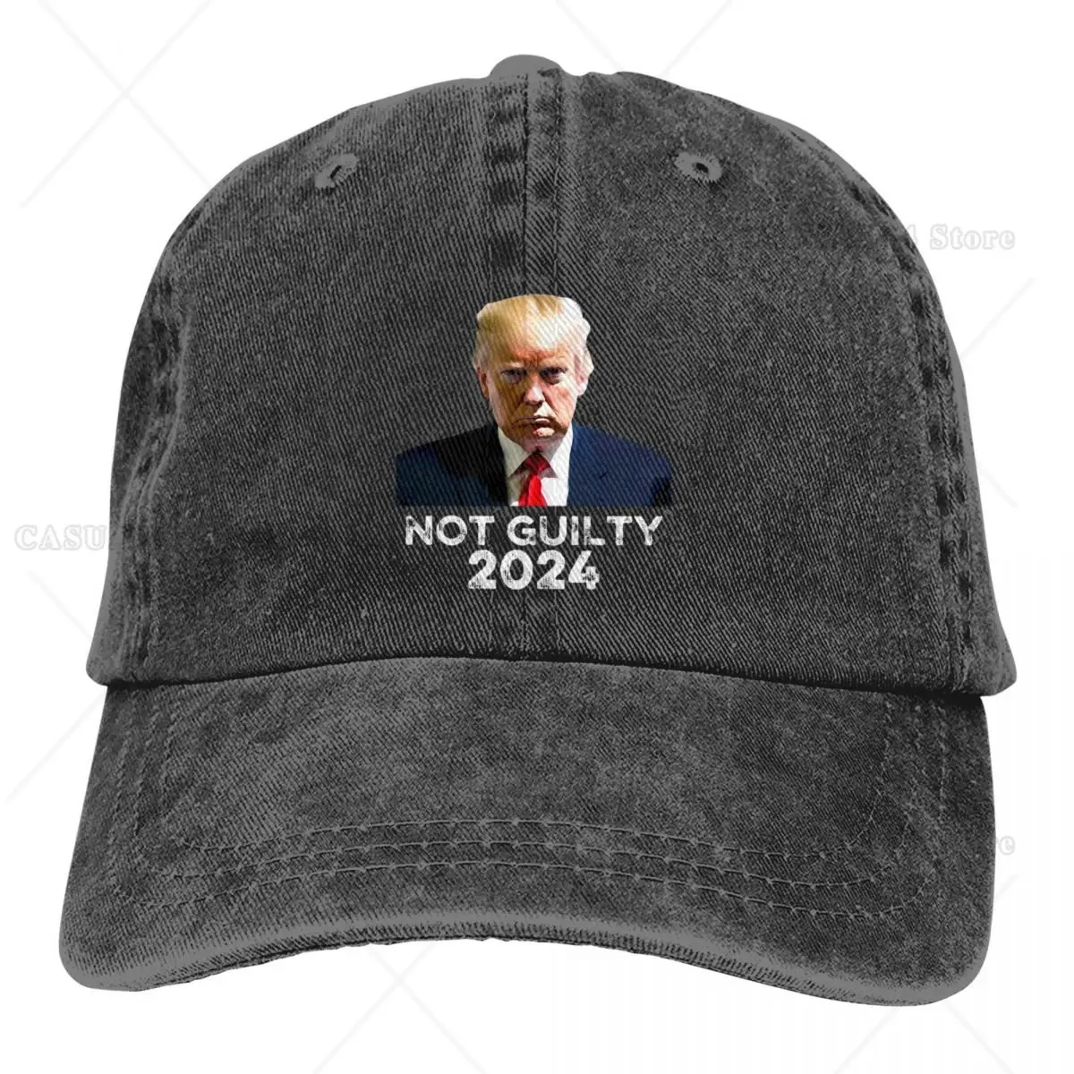 

Trump Mug Shot Not Guilty Baseball Caps Merch Retro Distressed Washed Unique Headwear for Men Women Outdoor Workouts