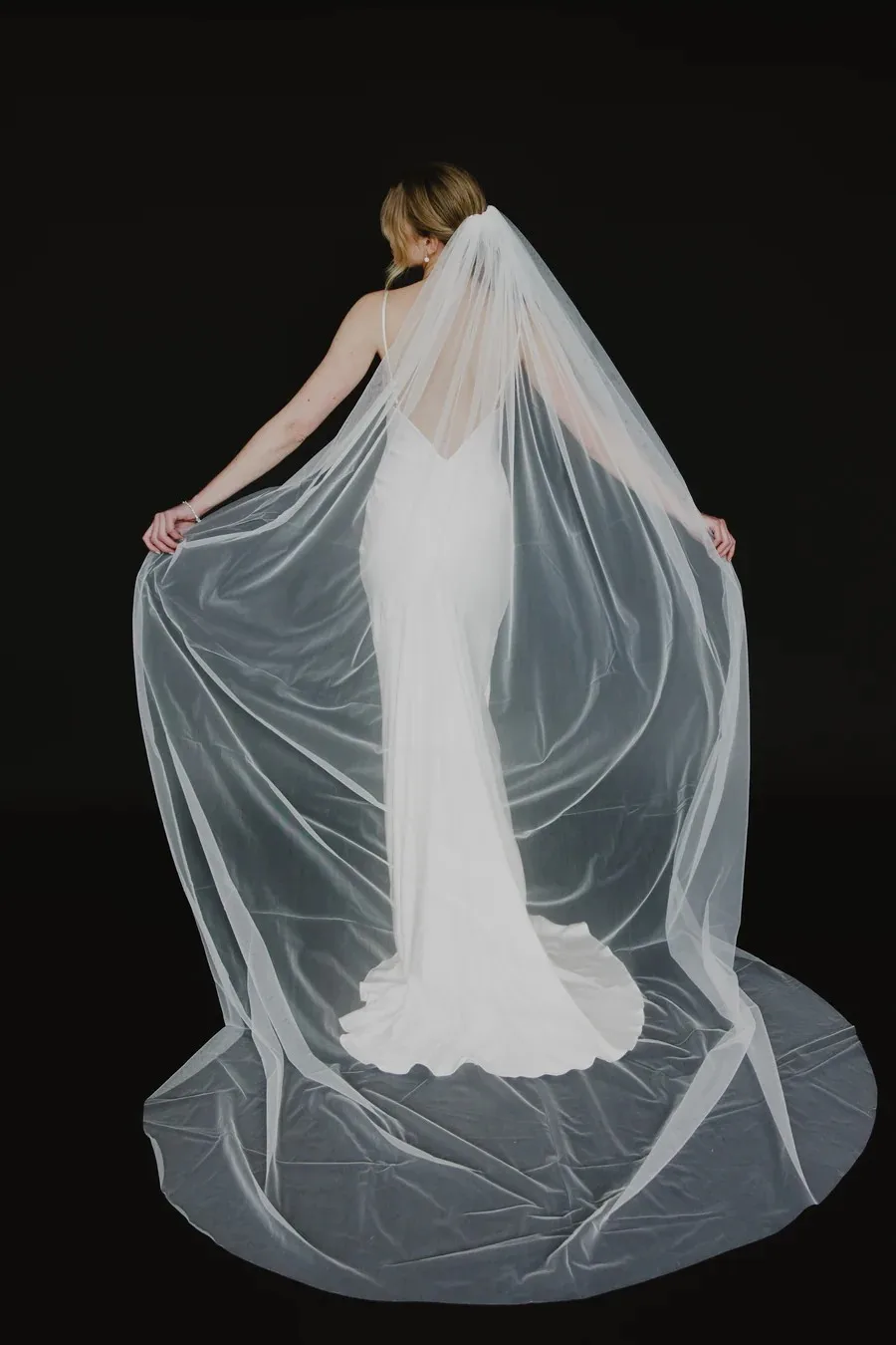 Extra Wide 160cm Plain Tulle Wedding Veil with Comb 1 Tier Minimalist Bridal Veil for Church Party Accessories G30