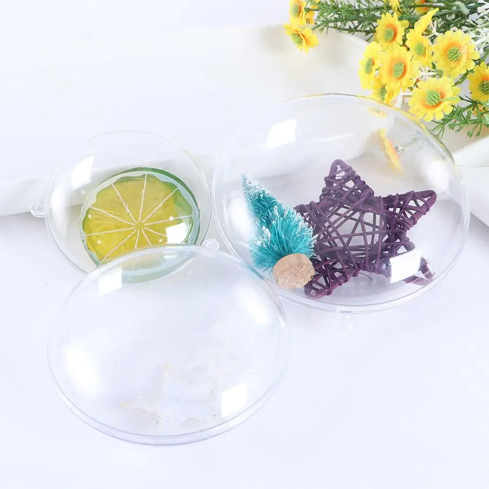 

DIY Fillable Candy Packing 7/9/11 cm Dry Flower Ball Christmas Ornaments Clear Flat Ball Christmas Disc Balls Home Decor