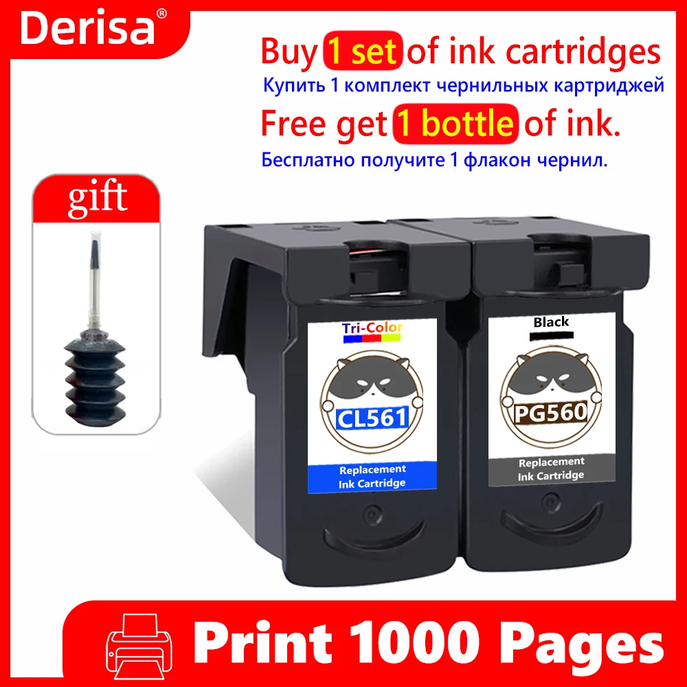 PG560 CL561 Remanufactured Ink Cartridge Compatible for Canon Printer Pixma Cartridge TS5350 TS7450 TS5351 TS5352 TS5353 TS7451