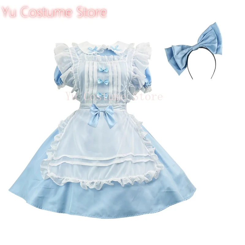 

Halloween Cosplay Lolita Dress Women's Cute Bowknot Flying Sleeve Blue White Flowy Dress Costume Outfits Alice In Wonderland2025