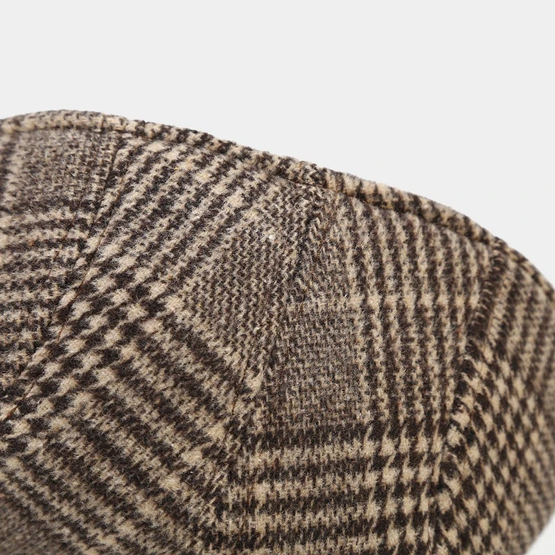 Britischer Stil Herbst Winter Warm Gentleman Baseballmütze Baskenmütze Newsboy Malerhut Karierte Wollmütze Unisex Cabbie Visor Flat Cap – Detail 26