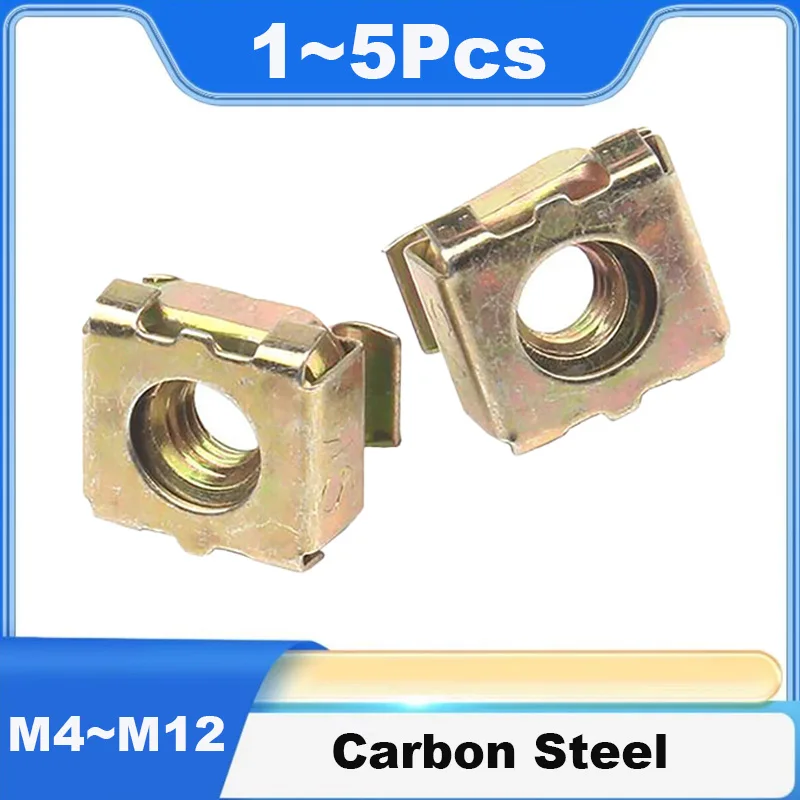 Card Cage Nuts Color Zinc-plated Carbon Steel Floating Nut Cassette Elastic Enclosure Nut Spring Floating Cage for Rack Mount