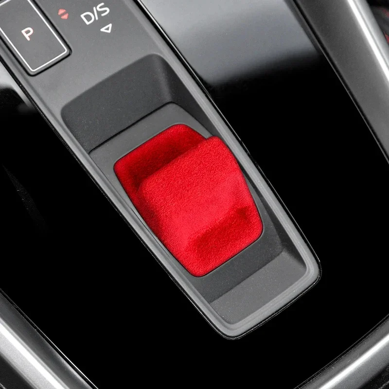 Suede Wrap Style Car Gear Shift Knob Cover Trim Sticker For Audi A3 S3 RS3 8Y GY Sedan 2021 2022 2023 2024 Interior Accessories