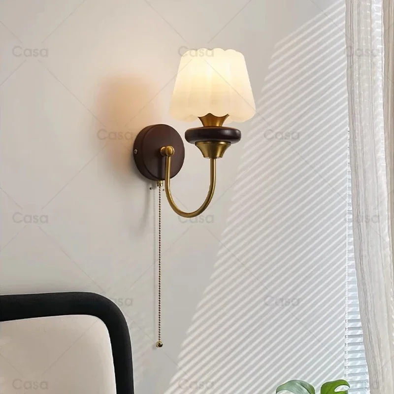 Lámparas de pared de decoración nórdica, electrodomésticos, lámparas de pared modernas para mesita de noche, iluminación interior de lujo para sala de estar, lámpara LLWL