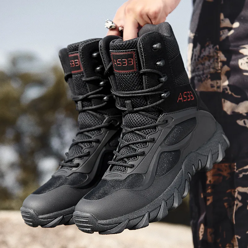Winter Men Desert Boots Large Size Men's Boots Outdoor Hiking Wear-resistant Training shoes man High Top Safety shoes men botas image 5