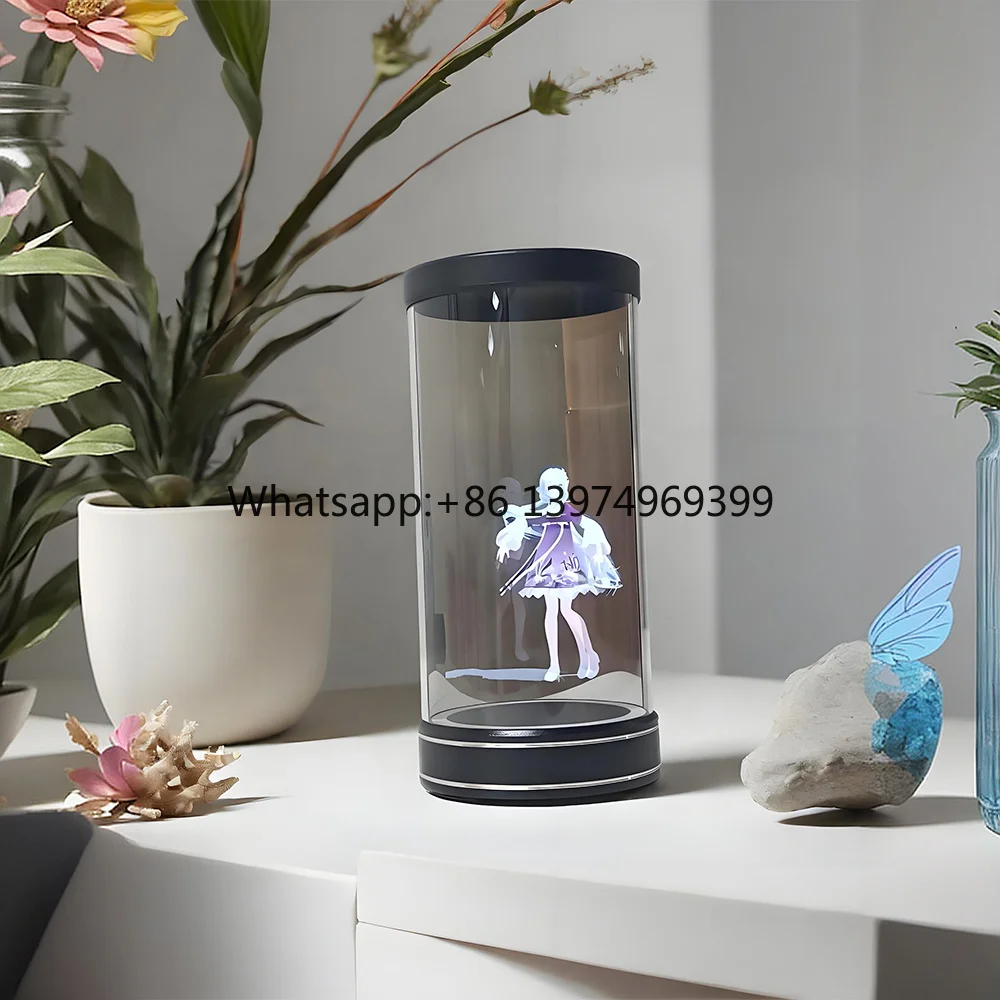 2026 Newest Cylindrical 3D Holographic Projection Screen High-Tech 16:9 Portable Projection Cylinder Holographic Chamber SMX