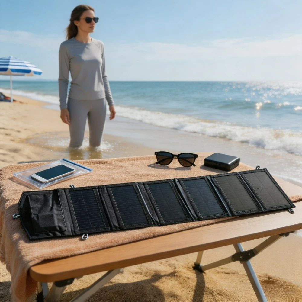 100W 25W Waterproof Portable Foldable Solar Panel Charger Dual USB Output Outdoor Emergency Solar Charger for Camping Hiking
