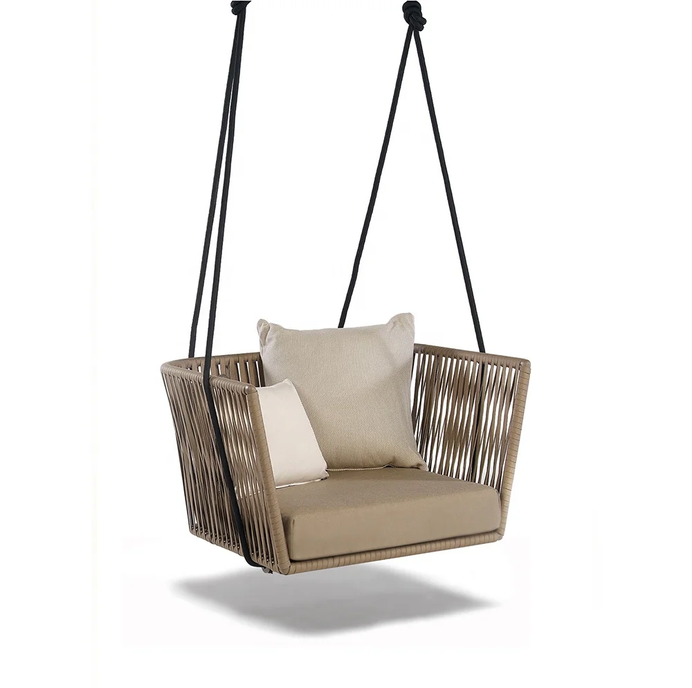 Outdoor Aluminum Frame Swing Rope Hanging Sofa