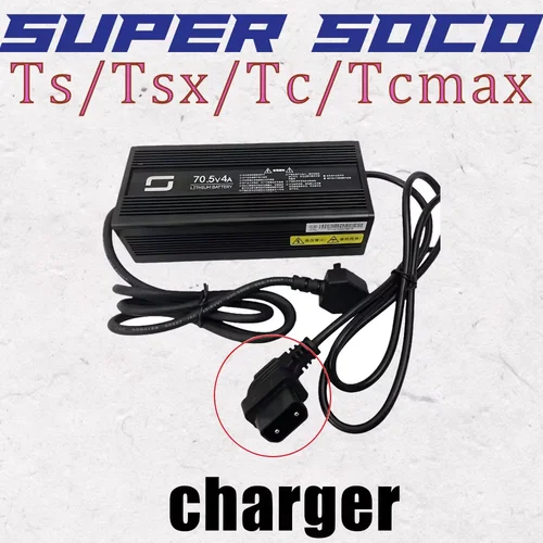 Compatible con Super Soco TS / TSX / TC / TCMAX, cargador Original, conector de batería de litio, línea de enchufe para Super Soco Tc Ts Tsx Cu