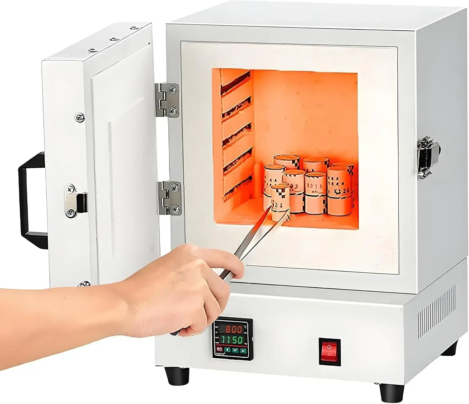 

Электрическая муфельная печь TozMvi 2000 Вт для изготовления ювелирных изделий, литья металлов, обжига керамики, лабораторная электрическая печь для обжига керамики, максимальная температура