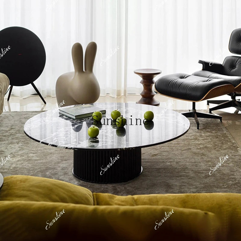 Nordic simple terrazzo living room light luxury coffee table round coffee table FT