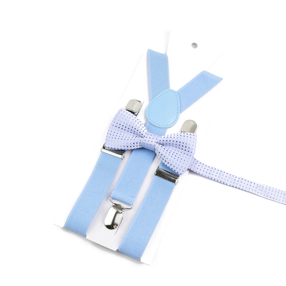 Men's Kids Solid Color Suspender Bowtie Set
