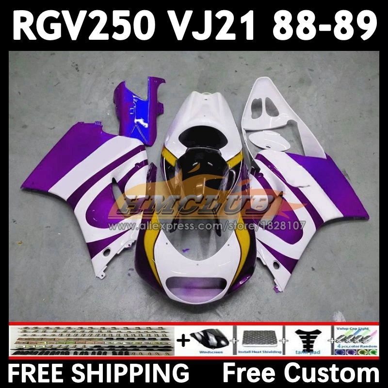 Body Kit For SUZUKI SAPC VJ21 Purple blk RGV250 88 89 18No.139 RGVT250 VJ 21 RGV-250 RGVT RGV 250 CC 1988 1989 Full Fairing Set