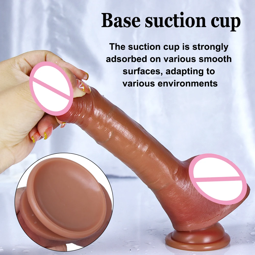 Soft Realistic Ejaculating Dildo Penis with Curved Shaft and Balls for Women G-Spot and Anal Masturbation Big Dick Adult Sex Toy