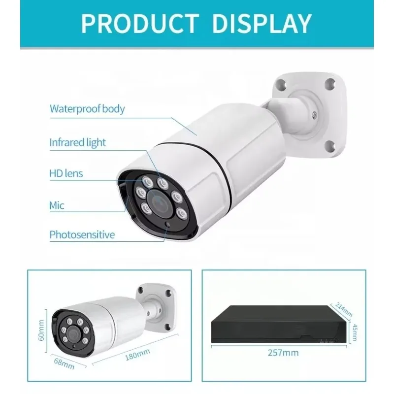 Fuvision Outdoor Bullet Wire POE Sistemi CCTV Kit 4mp Ip Poe Smart Home Videocamera di sicurezza Cam Set Sistema di sorveglianza