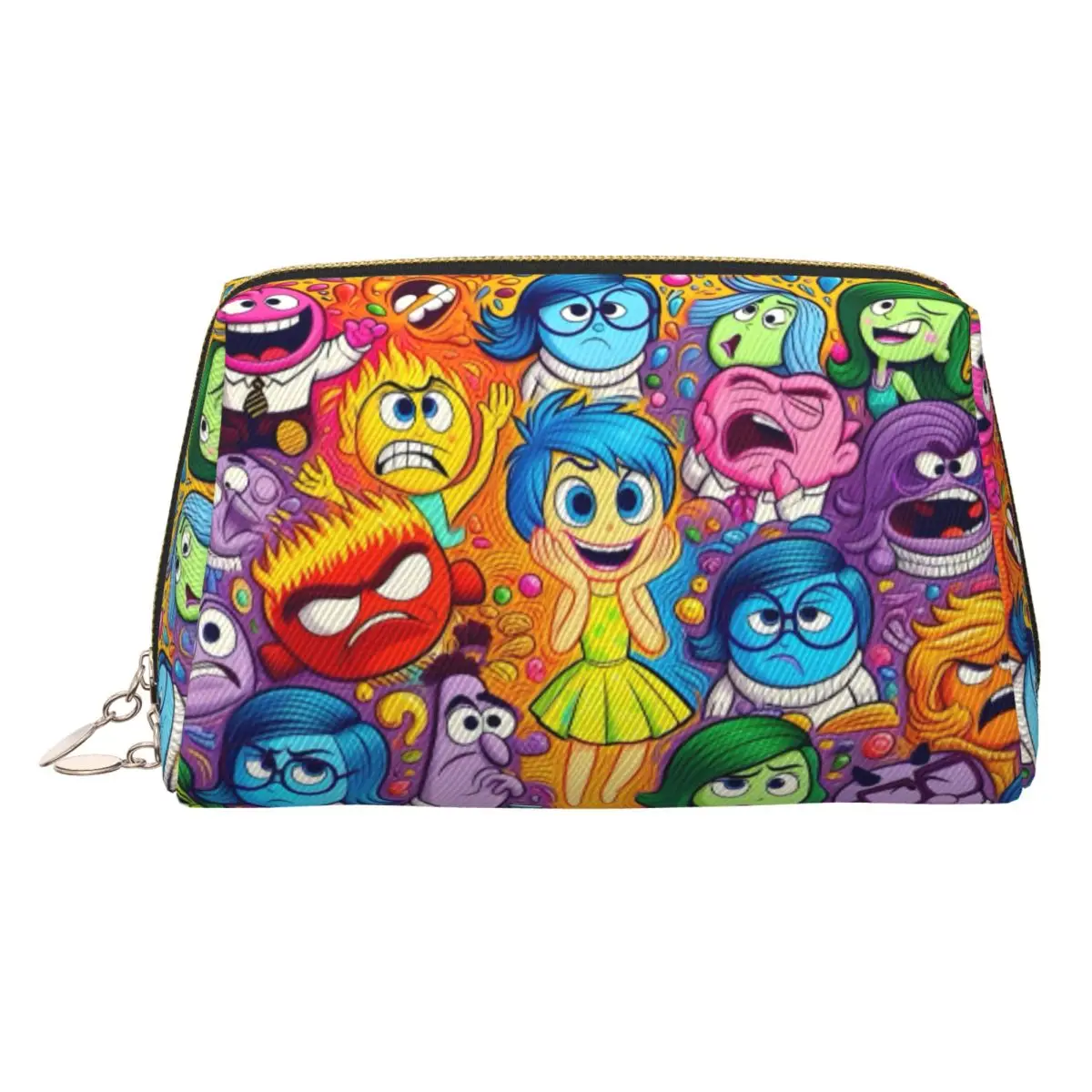 

Custom Inside Out Cartoon Travel Cosmetic Bag for Women Comic Makeup Toiletry Organizer Ladies Beauty Storage Dopp Kit