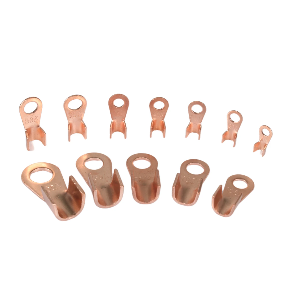 5/10/25Pcs OT Series Terminal Splice Wire Copper 10 20 30 40 50 60 80 100 150 200A Shape Circular Naked Cable Connector Open Lug