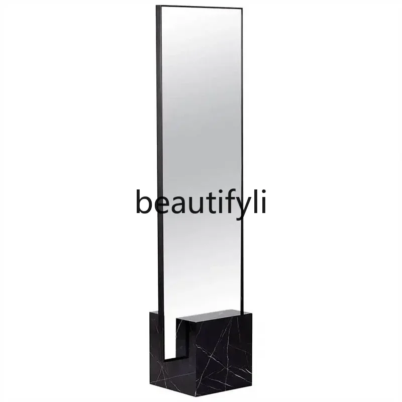 smt1 Nordic natural marble full body bedroom living room floor clothing store rectangular fitting mirror
