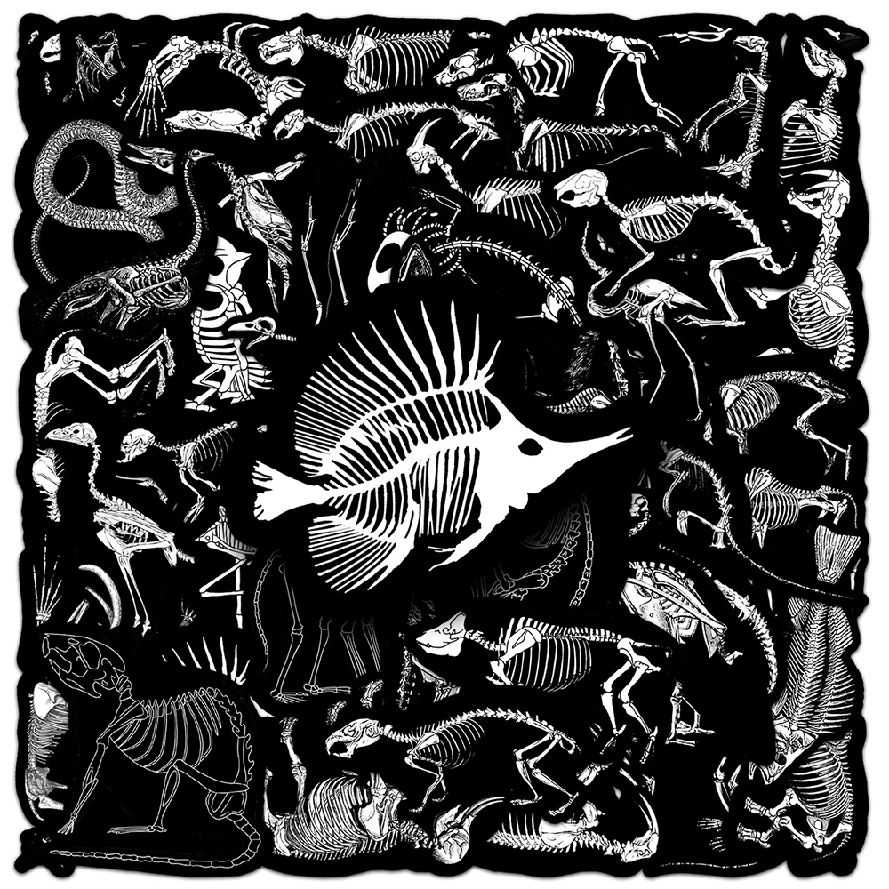 10/30/50pcs Cool Cartoon Dark Animals Skeleton Skull Stickers Decorative Suitcase Car Motorcycle Waterproof Graffiti Decal Toy