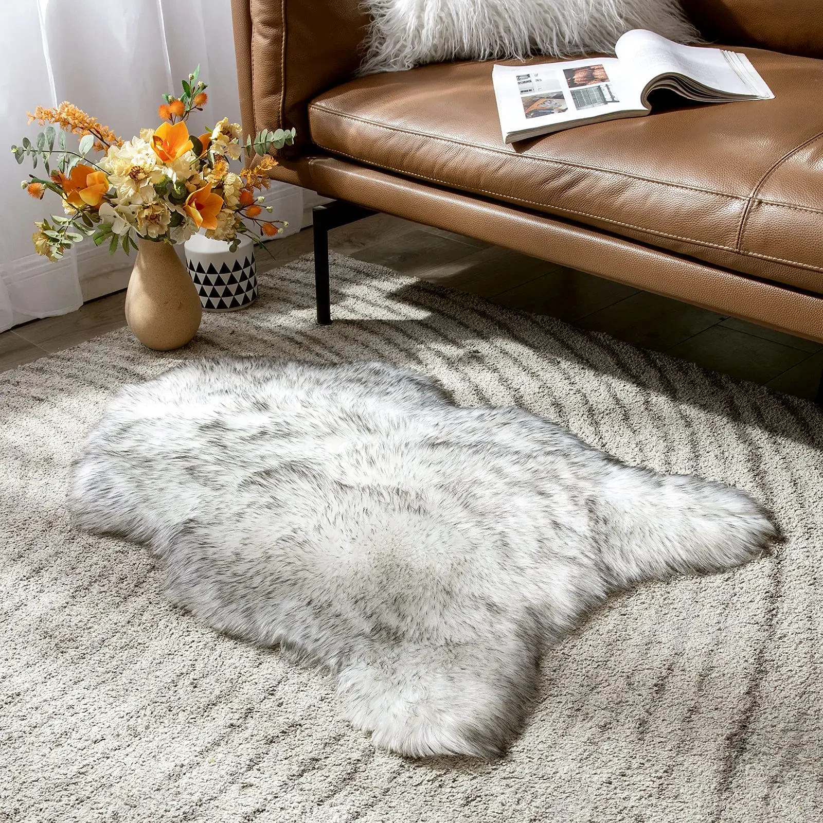 Luxury Faux Sheepskin Carpet Living Room Soft Fluffy Plush Rug Kids Bedroom Bedside Carpet Artificial Fur Area Rug Wool Carpets 5