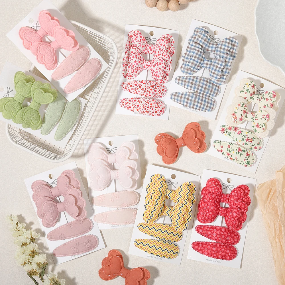 

4pcs/set Fashionable Girls' Bow Hair Clips,Various Styles of Butterfly Flower Decorative Clips,Children's ,Baby Hair Accessories