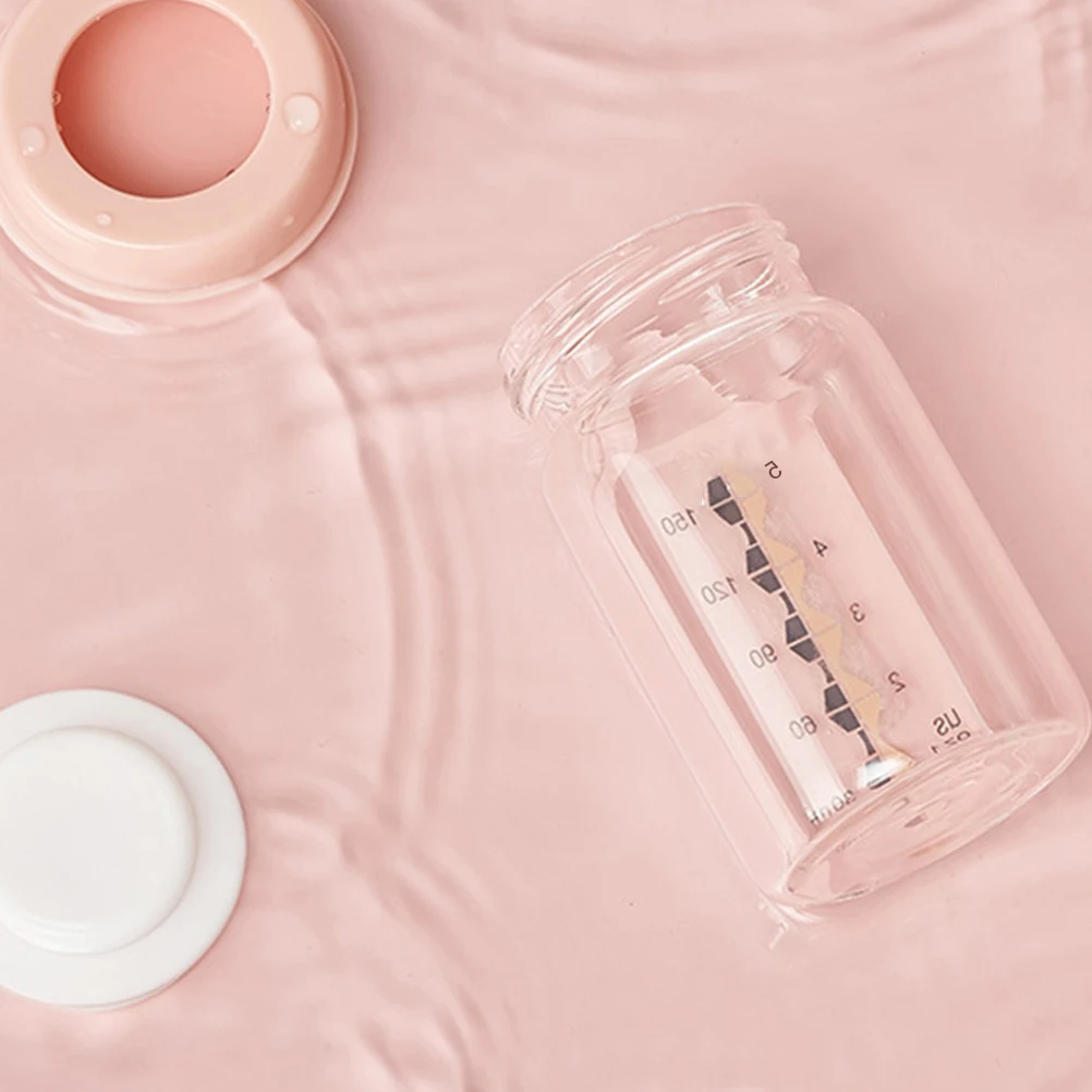 

2 Pcs Breast Milk Storage Cup Newborn Breastfeeding Bottles Glass Storing Containers