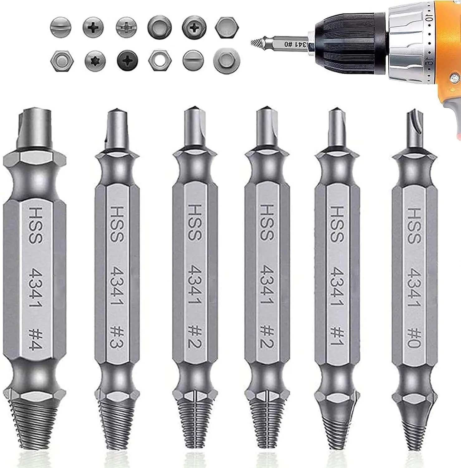 Damaged Screw Extractor Set HSS Drill Bit Stripped Broken Remover Small Easily Quickly Take Out Kit Easy Demolition Power Tools