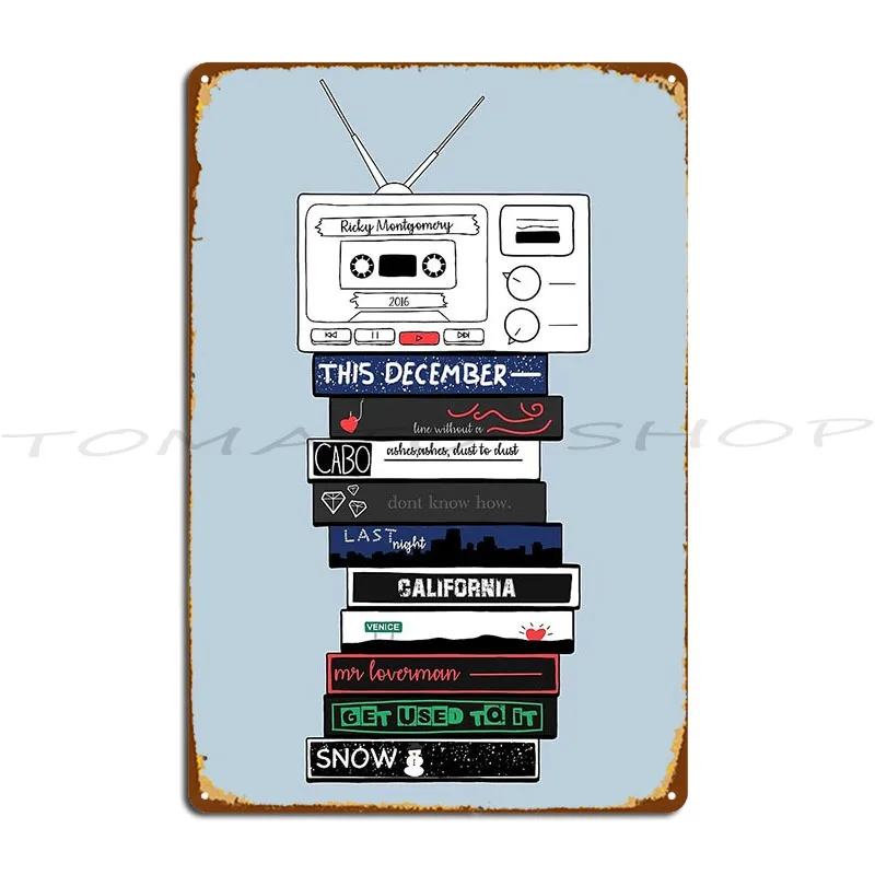 Ricky Montgomery Album Mix Tape Metal Plaque Poster Cinema Garage Club Customize Create Tin Sign Poster