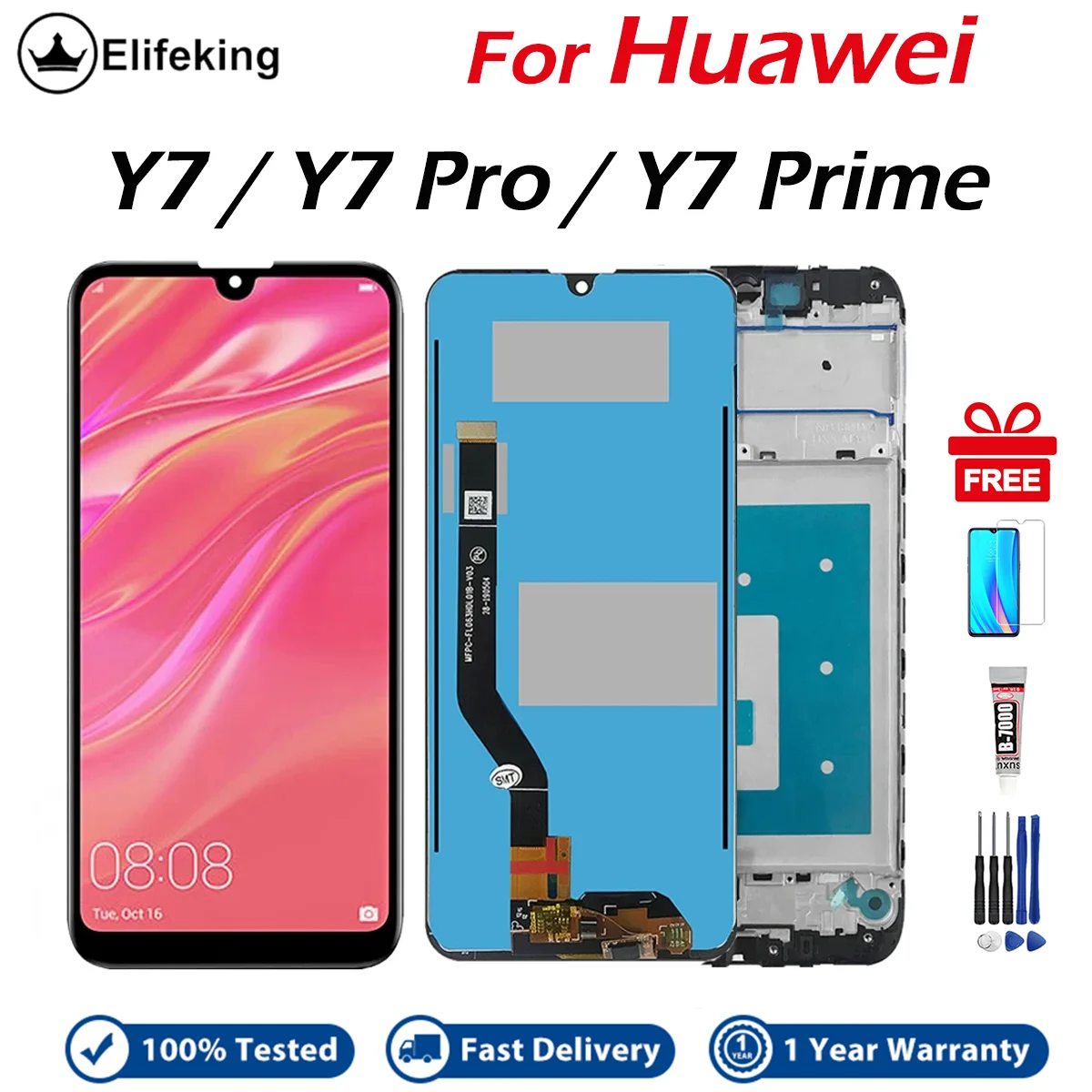 LCD For Huawei Y7 Pro 2019 LCD Display Touch Screen Digitizer For Huawei Y7 2019 LCD Y7 Prime 2019 DUB-LX3 LX1 L23 L21 LCD