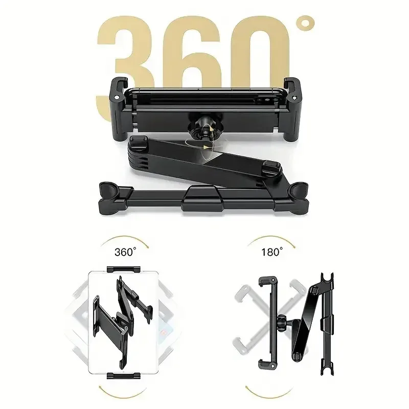 Telescopic Car Rear Pillow Phone Holder Tablet Rotating seat Stand Headrest Brac ket for Tablet 5 13 Inch