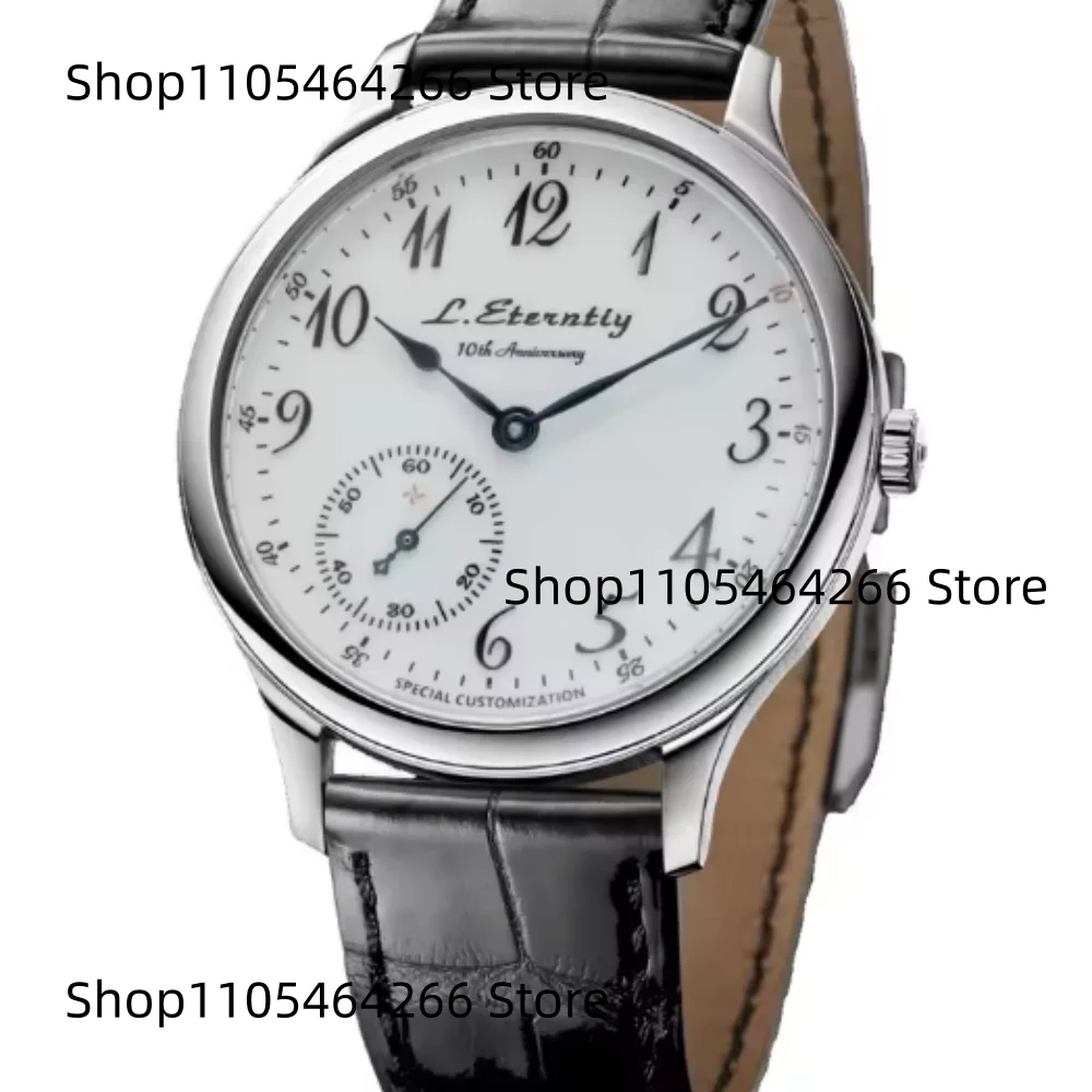 

Itnati Simple Retro Eccentric Dial 7-point Small Three-pin Ultra-long Power Manual Baked Blue Needle Mechanical Watch